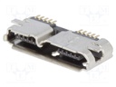 Socket; USB B micro; on PCBs; SMT; horizontal; USB 3.0; 1A; 30V