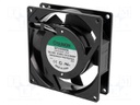 Fan: AC; axial; 230VAC; 92x92x25mm; 51(±7%)m3/h; 37dBA; 2350rpm
