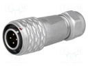 Plug; male; SF12; PIN: 4; IP67; 4÷6.5mm; 5A; soldering; for cable
