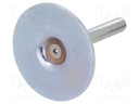 Foot of pin; Base dia: 50mm; M8; steel; Plunger length: 50mm