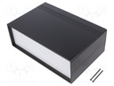 Enclosure: with panel; PCB is fastened in guides; X: 218mm; ABS