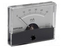 Ammeter; analogue; on panel; I AC: 0A÷50mA; Class: 2,5; 60x47mm