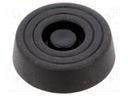 Quick mounting foot; black; polyetylene; A: 10mm; B: 28.5mm; E: 14mm