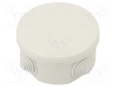 Enclosure: junction box; Ø: 80mm; Z: 46mm; wall mount; IP55; grey