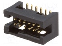 Socket; IDC; male; PIN: 12; straight; SMT; gold flash; 1.27mm
