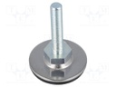 Foot of pin; with no-slip disk; Base dia: 40mm; M8