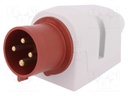 Connector: AC supply 3-phase; socket; male; 32A; 400VAC; IEC 60309