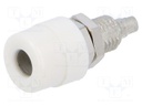 Connector: 4mm banana; socket; 32A; 60VDC; white; screw; -25÷85°C