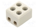 Connector: terminal block; ceramics; ways: 1; terminals: 4