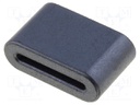 Ferrite: one-piece; 28AWG; 34Ω; A: 19mm; B: 12mm; C: 6.5mm; D: 13.5mm