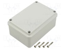 Enclosure: junction box; wall mount; plastic; grey