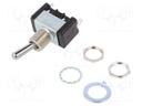 Switch: toggle; Pos: 2; SPST; ON-ON; 20A/125VAC; Toggle: round