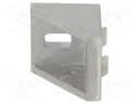 Angle bracket; for profiles; Width of the groove: 8mm; W: 28mm