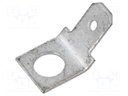 Terminal: flat; 4.8mm; 0.5mm; male; M4; screw; brass; tinned