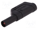 Plug; 4mm banana; 32A; 1kVDC; black; Max.wire diam: 2.5mm