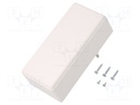 Enclosure: for power supplies; X: 120mm; Y: 56mm; Z: 42mm; ABS; white