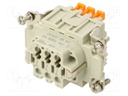 Connector: HDC; contact insert; female; CDSH NC; PIN: 6; 6+PE; 6A