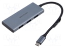 Hub USB; USB 3.0; grey; Number of ports: 7; 0.15m; Colour: black