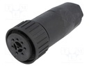 Connector: circular; plug; Series: CM; IP67; PIN: 8; female; 10A; 50V