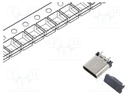 Connector: USB C; socket; SMT; PIN: 24; vertical; top board mount