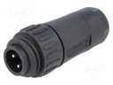 Connector: circular; plug; PIN: 4; male; screw terminal; IP65,IP67