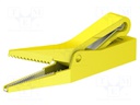 Crocodile clip; 10A; yellow; Grip capac: max.9.5mm