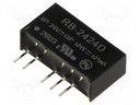 Converter: DC/DC; 1W; Uin: 21.6÷26.4V; Uout: 24VDC; Uout2: -24VDC