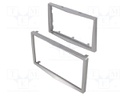 Radio mounting frame; Opel; 2 DIN; shiny silver,silver
