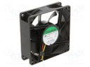 Fan: DC; axial; 24VDC; 80x80x25mm; 62.86m3/h; 30dBA; ball; 2900rpm