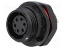Socket; female; SP13; PIN: 6; IP68; 5A; soldering; 125V; 0.75mm2