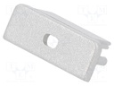 Cap for LED profiles; silver; ABS; Application: SURFACE14