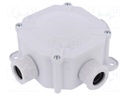 Enclosure: junction box; X: 97mm; Y: 97mm; Z: 47mm; wall mount; IP67