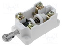 Limit switch; pusher with parallel roller; NO + NC; 16A; IP00