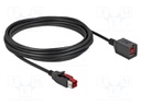 Cable; PoweredUSB socket,PoweredUSB plug; 5m; black; 20AWG,26AWG