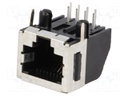 Socket; RJ45; PIN: 8; Cat: 3; shielded,with panel stop blockade