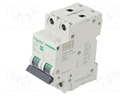 Circuit breaker; 230/400VAC; Inom: 2A; Poles: 2; Charact: C; 6kA