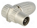 Plug; coaxial 9.5mm (IEC 169-2); female; shielded; angled 90°