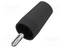 Plug; 4mm banana; black; non-insulated; 43mm; nickel plated