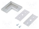 Connector 90°; silver; aluminium; Application: SURFACE14