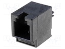 Socket; RJ9; PIN: 4; Cat: 3; gold-plated; Layout: 4p4c; THT; on PCBs