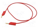 Test lead; 60VDC; 30VAC; 32A; Len: 1m; red; Cond.cross sec: 2.5mm2