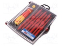 Screwdrivers; Pcs: 9; 7pcs; Phillips,flat; insulated; 1kVAC