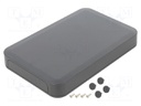 Enclosure: with panel; PF; X: 125mm; Y: 190mm; Z: 25mm; ABS; dark grey