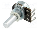 Potentiometer: shaft; single turn; 10kΩ; 100mW; ±20%; 6mm; carbon
