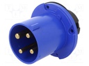 Connector: AC supply 3-phase; socket; male; straight; -25÷40°C