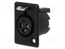 Socket; XLR; female; PIN: 3; straight; soldering; silver plated; 50V
