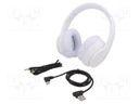 Bluetooth headphones with microphone; white; 0.02÷22kHz; 32Ω