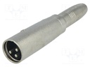 Adapter; Jack 6.35mm socket,XLR male; stereo; PIN: 3