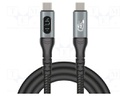 Cable; USB C plug,both sides; 1m; black; 21AWG,29AWG; 40Gbps; 240W