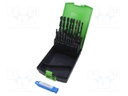 Drill set; for metal; high speed steel; plastic cassette; 1÷10mm